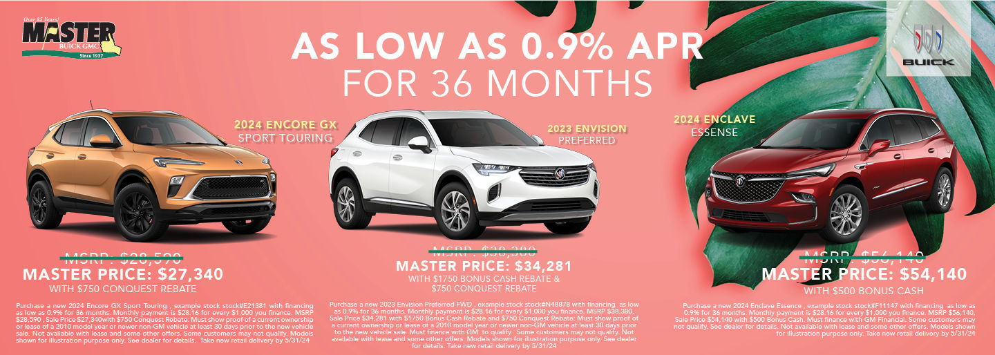 As low as 0.9% APR for 36 months